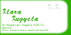 klara kugyela business card